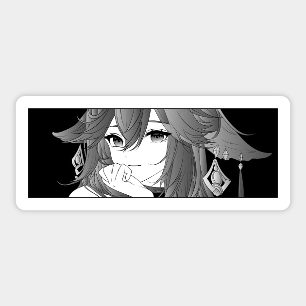 Yae Miko Black and White Sticker by Alim Hamdi